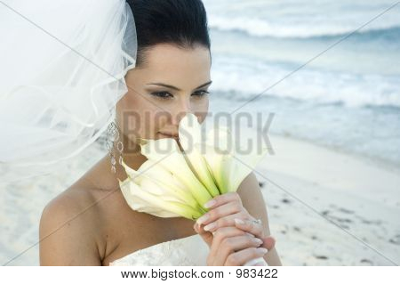 Praia do Caribe casamento - noiva com Bouquet