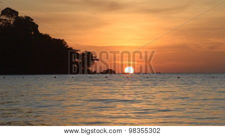 Sunset On The Beach. Koh Chang