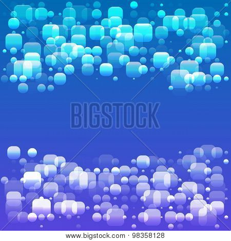 Blue Background Bulbs Bubbles Lather Label