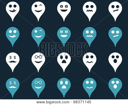 Emotion map marker icons.