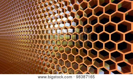 Metal honeycomb render.