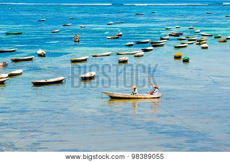 People in a boat in Lembongan island