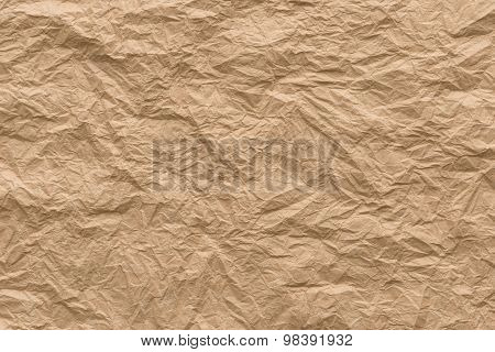 Background And Texture Of Brown Wrinkled Paper