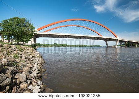 Hastings Bridge Spans the Mississippi River from Minnesota to Wisconsin
