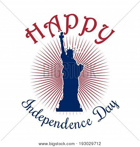 Independence Day icon. Happy Independence Day of America. Statue of Liberty. Color icon isolated on white background. Vector illustration