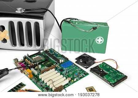 Computer pc repair diagnostic equipment healthy container