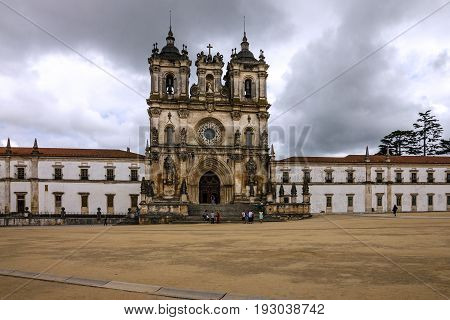Alcobaca, Portugal 0 May 23, 2017: Medieval Roman Catholic Monastery Portugal