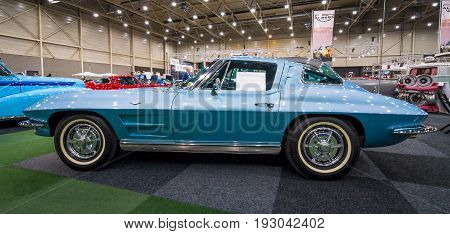 MAASTRICHT NETHERLANDS - JANUARY 15 2016: Sports car Chevrolet Corvette C2 