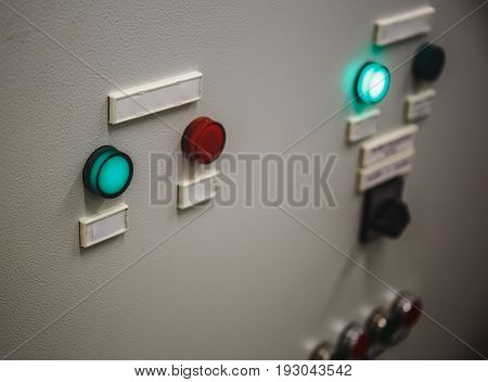 Glowing buttons on the dashboard, retro style