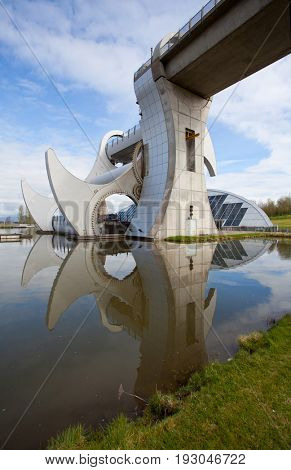 Reflection of Falkirk Wheel, Scotland
