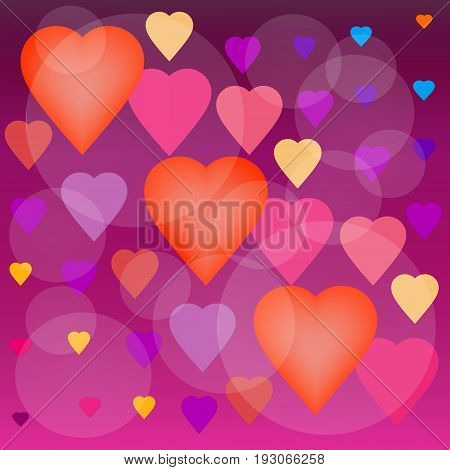 Background of the air hearts vector illustration