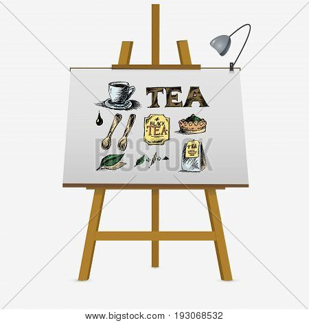 Tea Icons Set On White Background