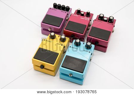 Group Of Vintage Guitar Pedals