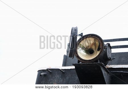 old train front light, The front part of an old steam train
