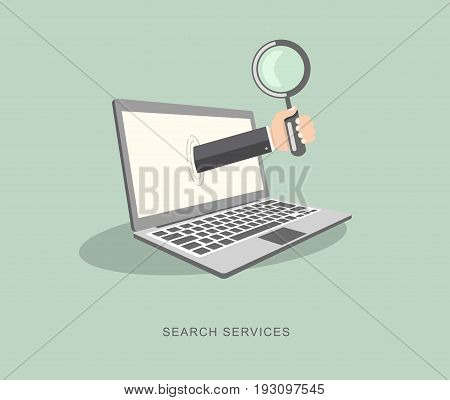 Flat design illustration with icons.Search services. eps8