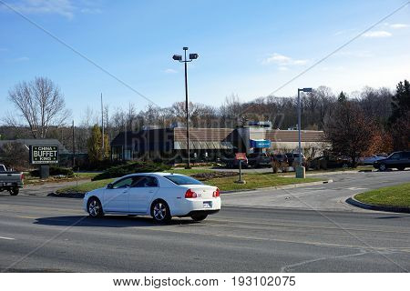 BAY VIEW, MICHIGAN / UNITED STATES - NOVEMBER 26, 2016: One may eat Chinese food at the China Buffet King restaurant.