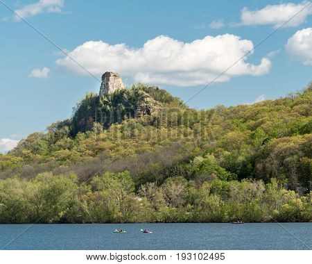 Sugar Loaf Bluff in Springtime in Winona Minnesota