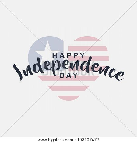 creative happy independence day lettering, usa flag