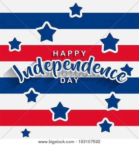 creative happy independence day lettering, fourth of july