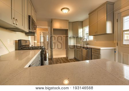 Model home kitchen in southern California ready for a real estate shoot