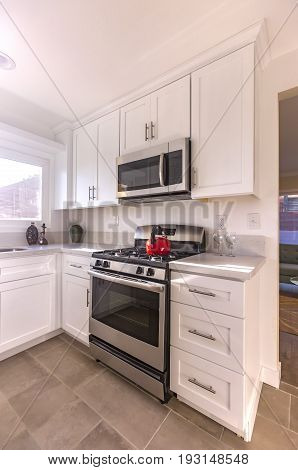 Model home kitchen in southern California ready for a real estate shoot