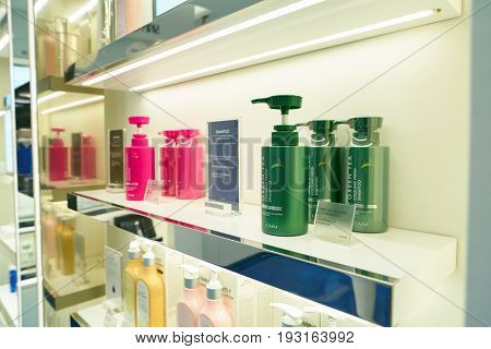 SEOUL, SOUTH KOREA - CIRCA MAY, 2017: goods on display at OMM store in Seoul.