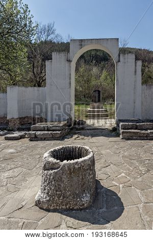 Ruins of Round (Golden) Church  of St. John, Preslav near The Second capital city of the First  Bulgarian Empire  Great Preslav, Bulgaria