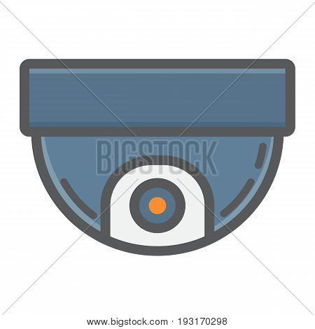 Surveillance camera colorful line icon, cctv and security, device vector graphics, a filled pattern on a white background, eps 10.
