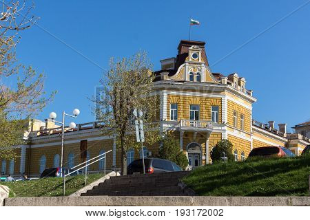 SHUMEN, BULGARIA - APRIL 10, 2017:  Building of Military Club in city of Shumen, Bulgaria