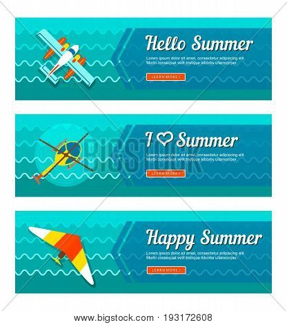 Travel and vacation vector banners. Summertime. Holiday