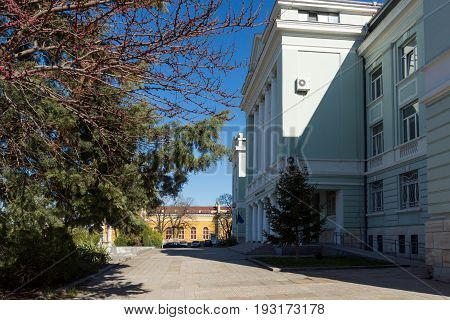 SHUMEN, BULGARIA - APRIL 10, 2017:  Building of Courthouse in city of Shumen, Bulgaria