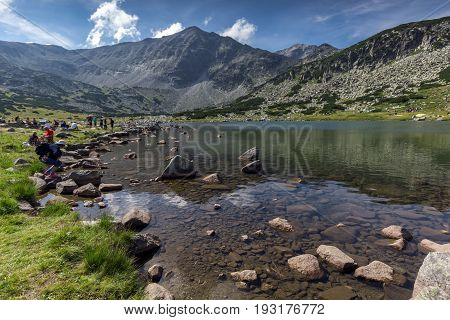Amazing Panoramic view of Musalenski lakes and Musala peak, Rila mountain, Bulgaria
