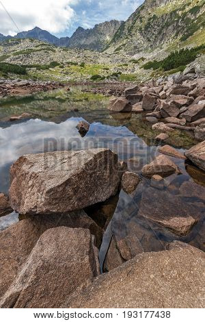 Amazing Panoramic view of Musalenski lakes and Musala peak, Rila mountain, Bulgaria
