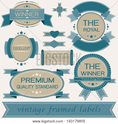 Set of Labels vintage style. Vector illustration