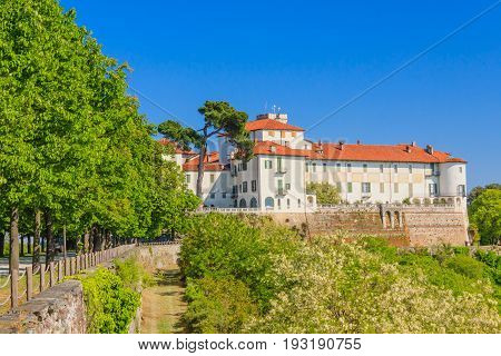CARAVINO/ TURIN/PIEDMONT/ITALY/ 8 MAY 2017.    A magnificent view of the castle  of Masino on 8 MAY 2017,in Caravino  / the castle was for ten centuries the main residence of Count Valperga of Masino