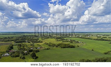 Top viev countryside of Lipetsk region in a Russia