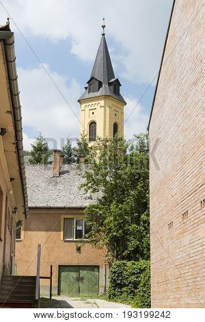TOKAJ, HUNGARY. 24 JUNE, 2017: Streets of the medieval wine town of Tokaj in the province of Hungary