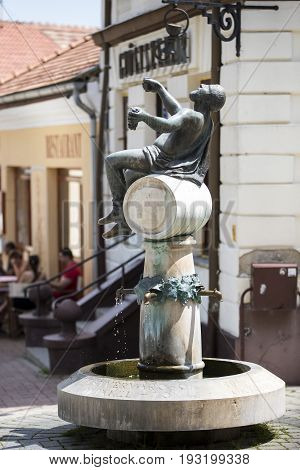 TOKAJ, HUNGARY. 24 JUNE, 2017: Streets of the medieval wine town of Tokaj in the province of Hungary