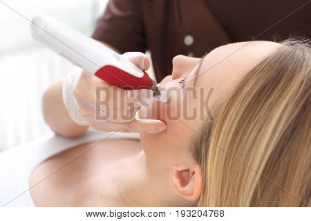 Needle mesotherapy treatment aesthetic execution in the beauty salon