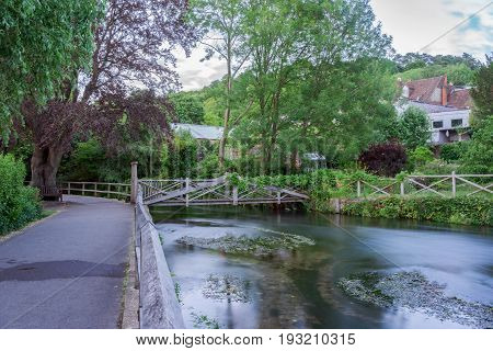 The River Itchen weirs gardens in Winchester