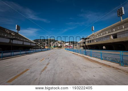 Empty Marques de Sapucai Sambadrome in Rio de Janeiro, Brazil