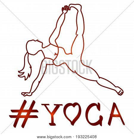 Young flexible woman with a thin waist practicing yoga. You can use it as a logo for group sessions for a yoga studio or class of meditation