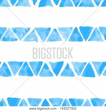 Seamless vector pattern with hand drawn watercolor triangles. Vector seamless background.Naive background with spots.