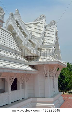 fragment of Thai Temple in Lumbini, Nepal - birthplace of Buddha Siddhartha Gautama.