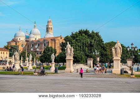 PADOVA, ITALY - June, 22, 2017: Prato della Valle, the square in a center of Padova, Italy