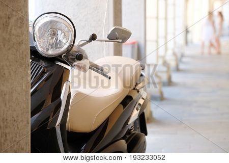 PADOVA, ITALY - June, 22, 2017: motorcycle parked in a center of Padova, Italy