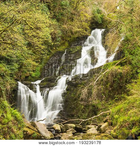 Torc Waterfall in Killarney National Park in Ireland