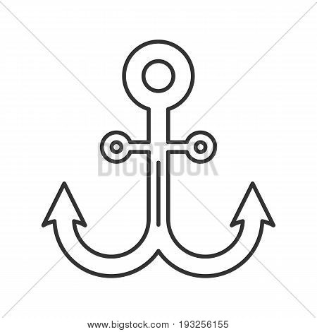 Anchor linear icon. Thin line illustration. Contour symbol. Vector isolated outline drawing