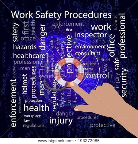 Work Safety Procedures Concept. Vector