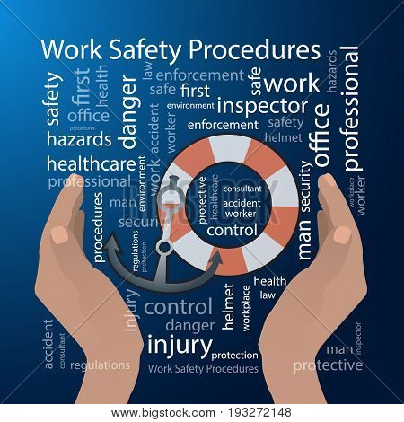 Work Safety Procedures Concept. Vector